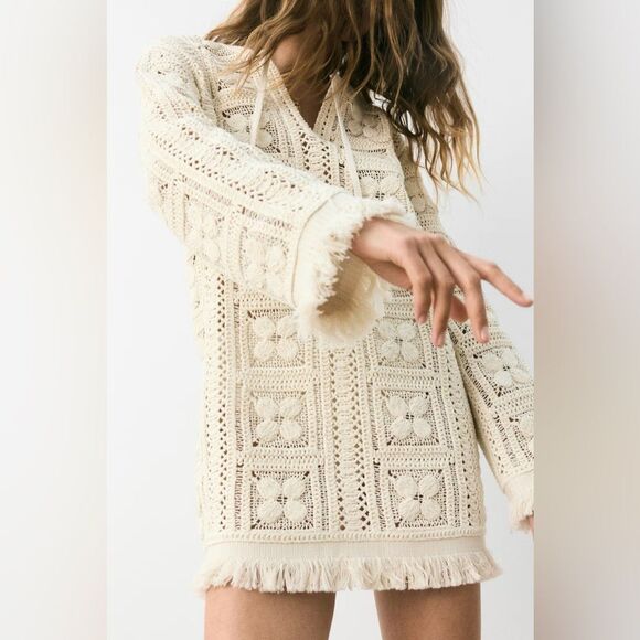 H&M Edition Crochet-Look Tunic Dress New - Picture 5 of 10